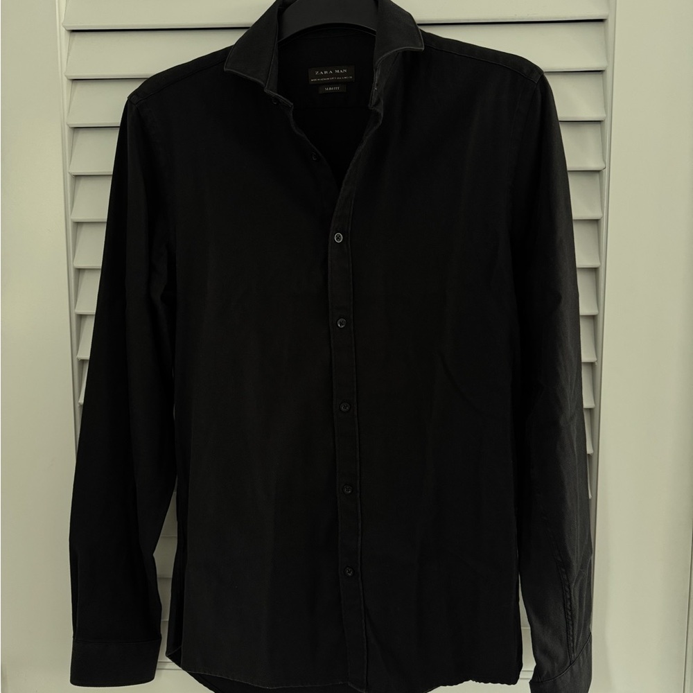 Zara Black Casual Button Down Shirt
